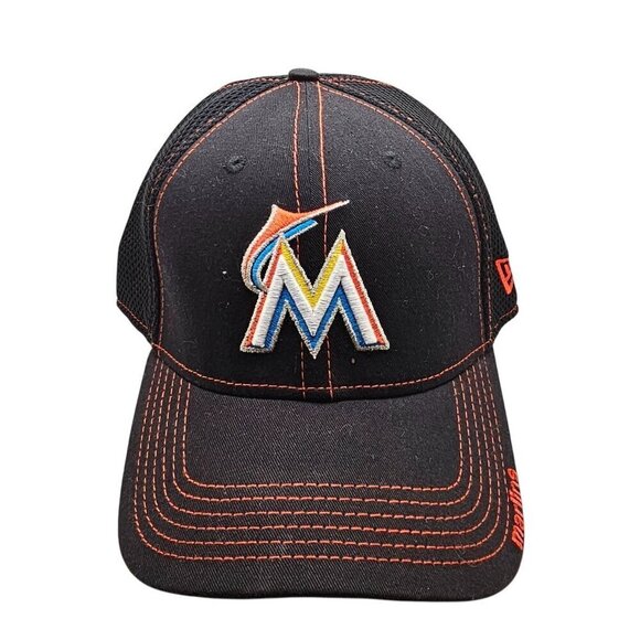 Miami Marlins New Era Adjustable Mesh Baseball Cap - Picture 1 of 14